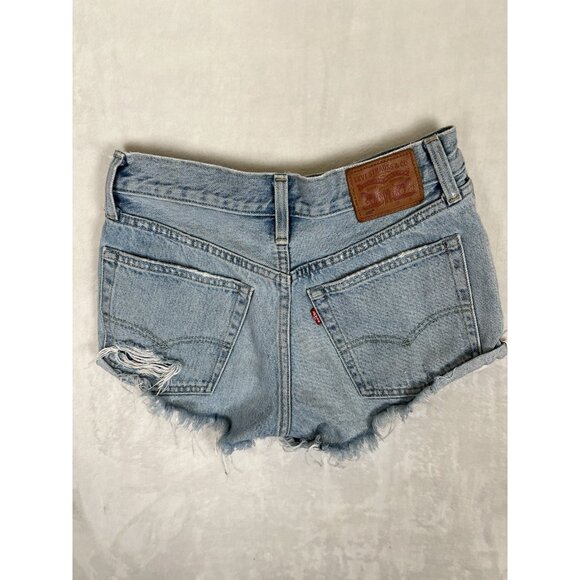 Levi’s 501 Selvedge Daisy Duke Jean Shorts Women’s Size 25 Distressed - Picture 6 of 8